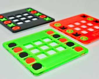 Fluorescent Mini Tic-Tac-Toe Game - Noughts and crosses - Christmas Dinner Table Games - Party Favour Games - Wedding Games