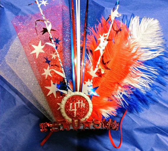 Red White and Blue USA Star Hatter Stovepipe Hat 4th of July Patriotic Accessory