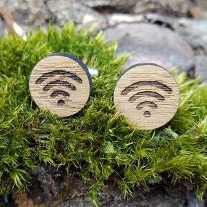 Computer programmer wedding cufflinks, Engraved wood cufflinks for Groom, Groomsmen custom cufflinks, Connection wooden laser cut gifts image 2