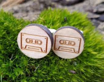 Cassette tape custom wood cufflinks, Personalized laser cut record player gifts, Best selling items for father of the bride for fathers day