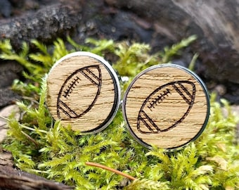 Football coach gift, Rugby custom Cufflinks, Groomsmen proposal wooden cufflinks, Personalized player gifts, Groom best selling items