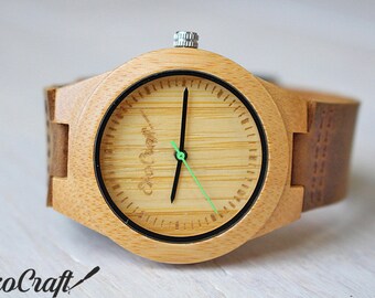 Handmade womens wooden watch, Women wood wrist watch, Leather watch band, Wood watch box, Personalized Christmas gift for her