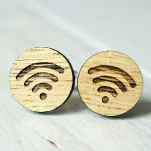 Computer programmer wedding cufflinks, Engraved wood cufflinks for Groom, Groomsmen custom cufflinks, Connection wooden laser cut gifts image 6