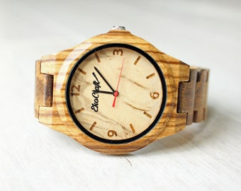 Christmas Gift, Wooden Watch, Husband Gift,  Montre bois, Boyfriend Gift, Wood watch, Anniversary Gift, Wooden watches, engraved mens watch