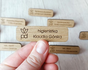 Custom Wood Name Tags for Work, Magnetic Name Badges, Business Name Tag, Quality Name Badge, Personalized ID Wooden  Badges, Employee tag