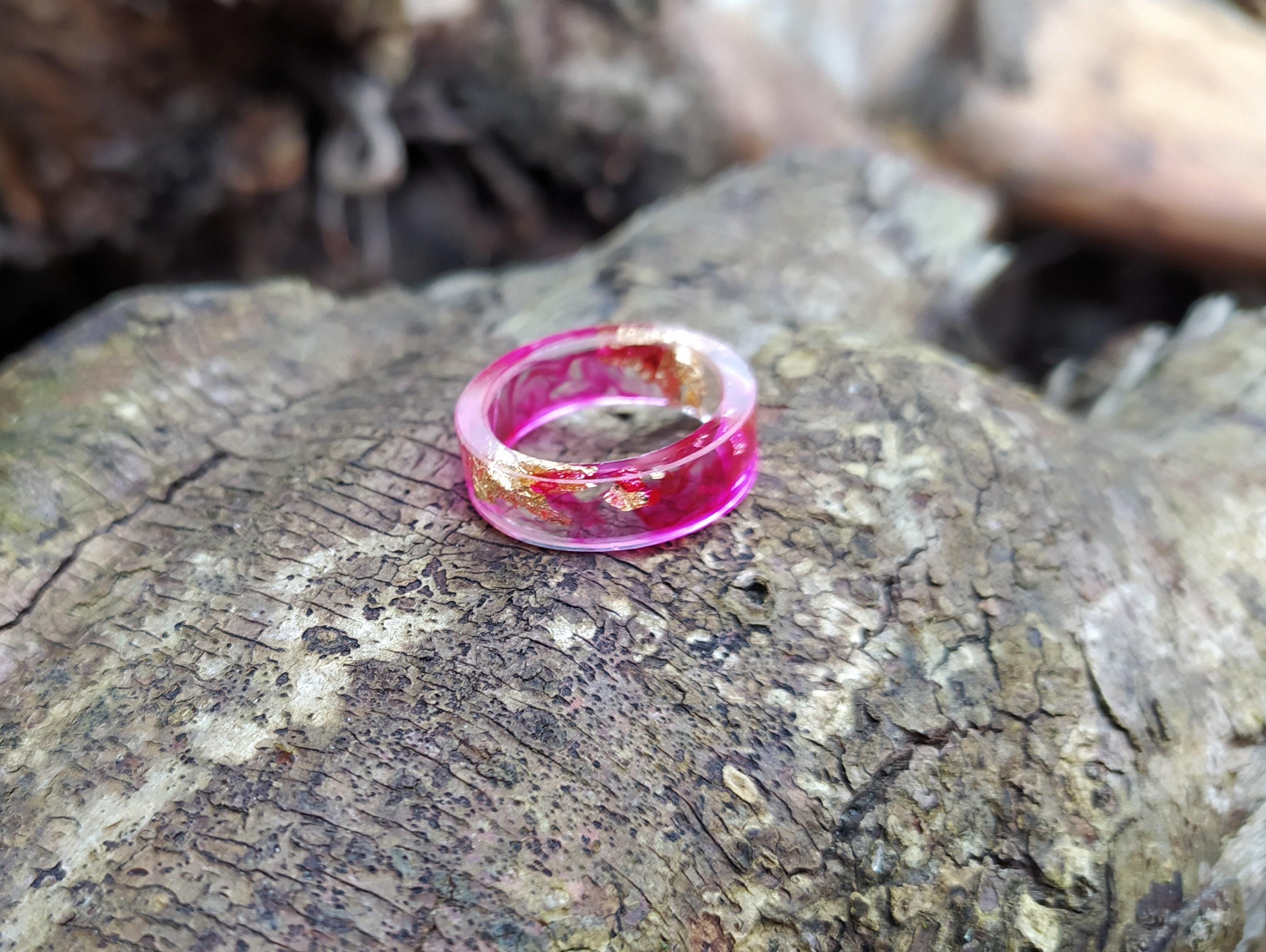 Epoxy Resin Wood Ring, Promise Engagement Gift, Mens Women Lesbian Jewelry,  Simple Wedding Band, Best Friend Birthday Gifts for Mom 