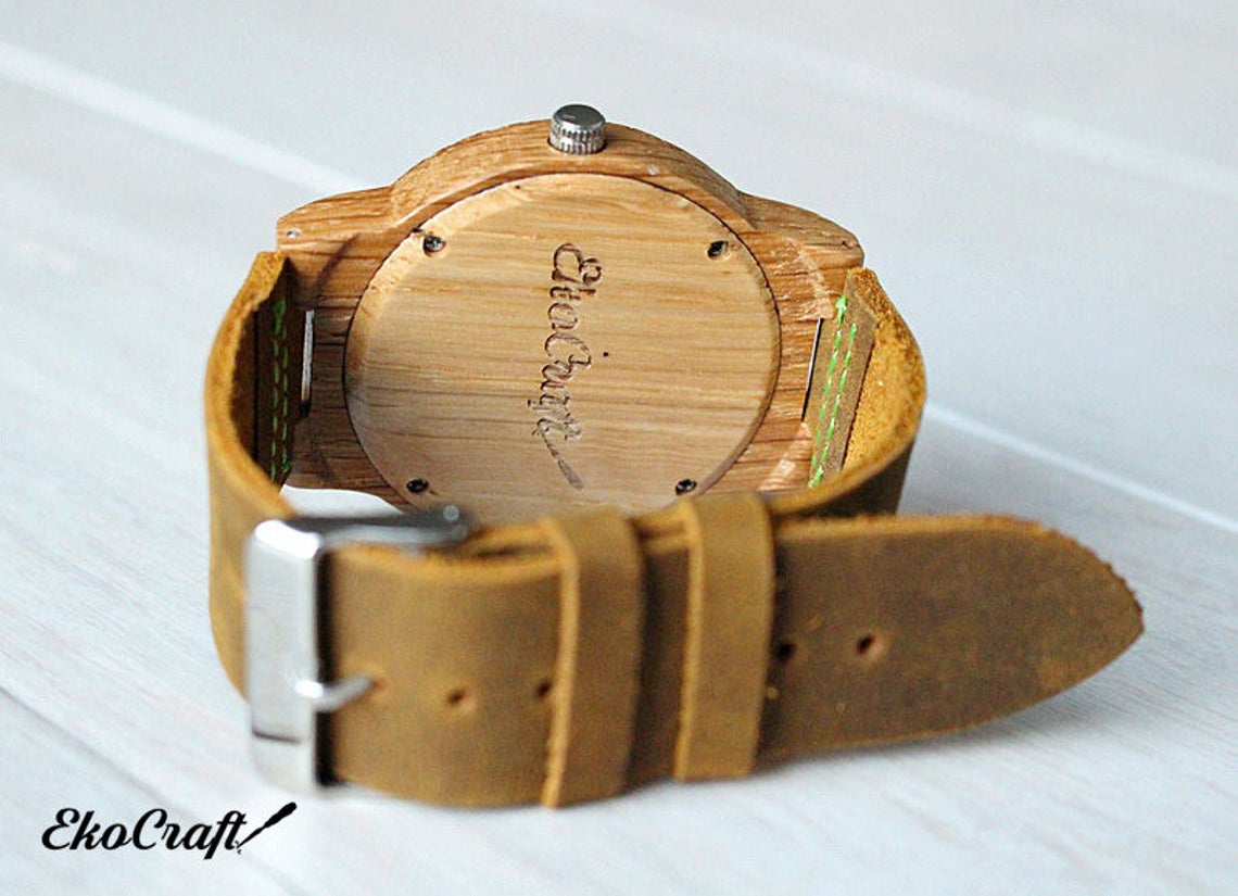 Custom Personalized Engraved Wooden Mens Watch Wood Groomsmen Etsy