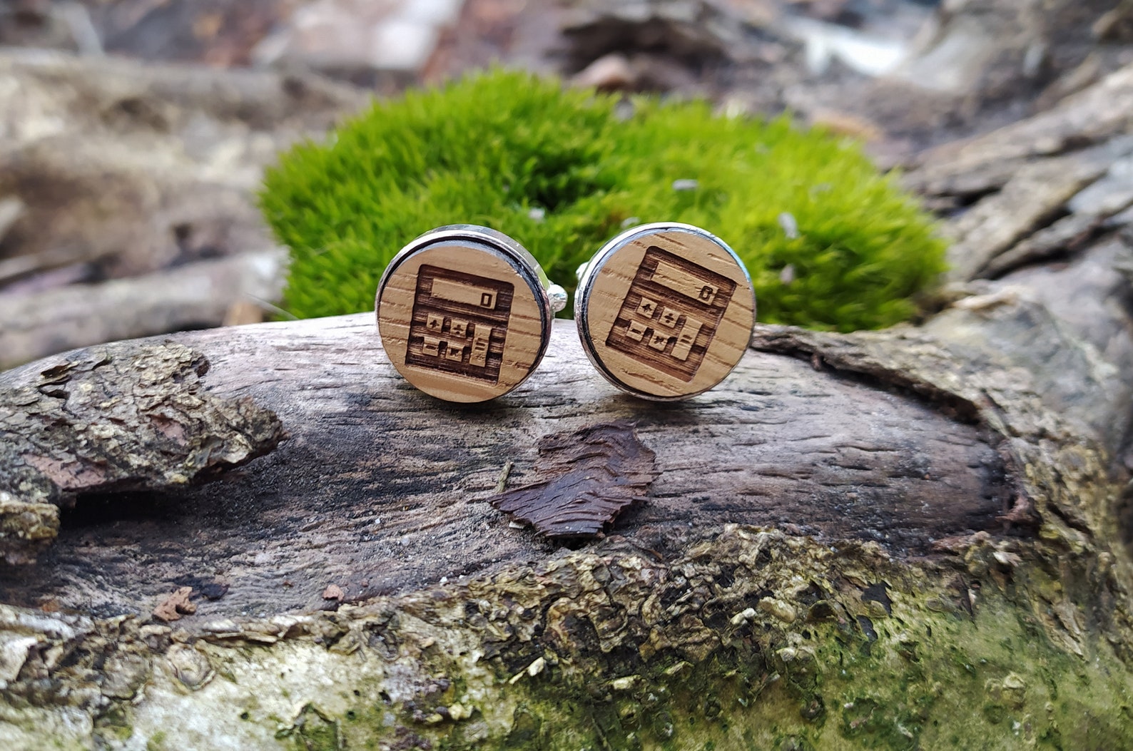 Calculator Laser Cut Wooden Personalized Cufflinks Gift Etsy