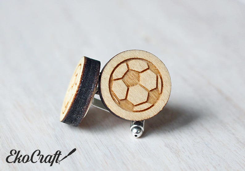 Football Soccer Groomsmen Proposal Wooden Custom Cufflinks Etsy