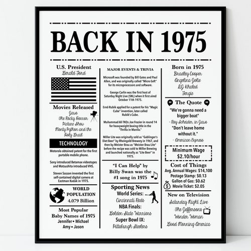 1985 Back in 1985 Fun Facts 1985 Trivia Birthday Sign - Etsy