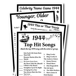 1959 Birthday Trivia Game 1959 Birthday Parties Games Etsy