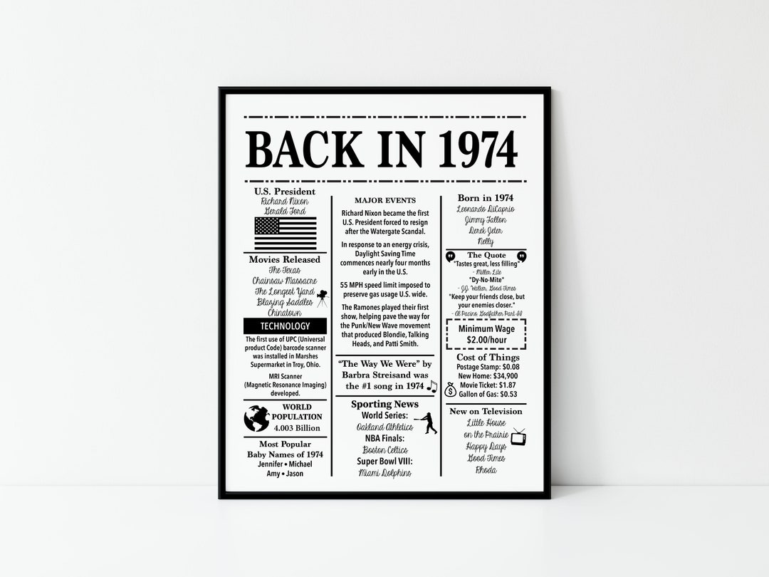 1974-back-in-1974-fun-facts-1974-trivia-birthday-sign-etsy