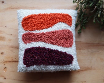 Pillow punch naald kit met abstracte patroon vormen - kussen cover kit - ergonomische lavor naald - wol garen