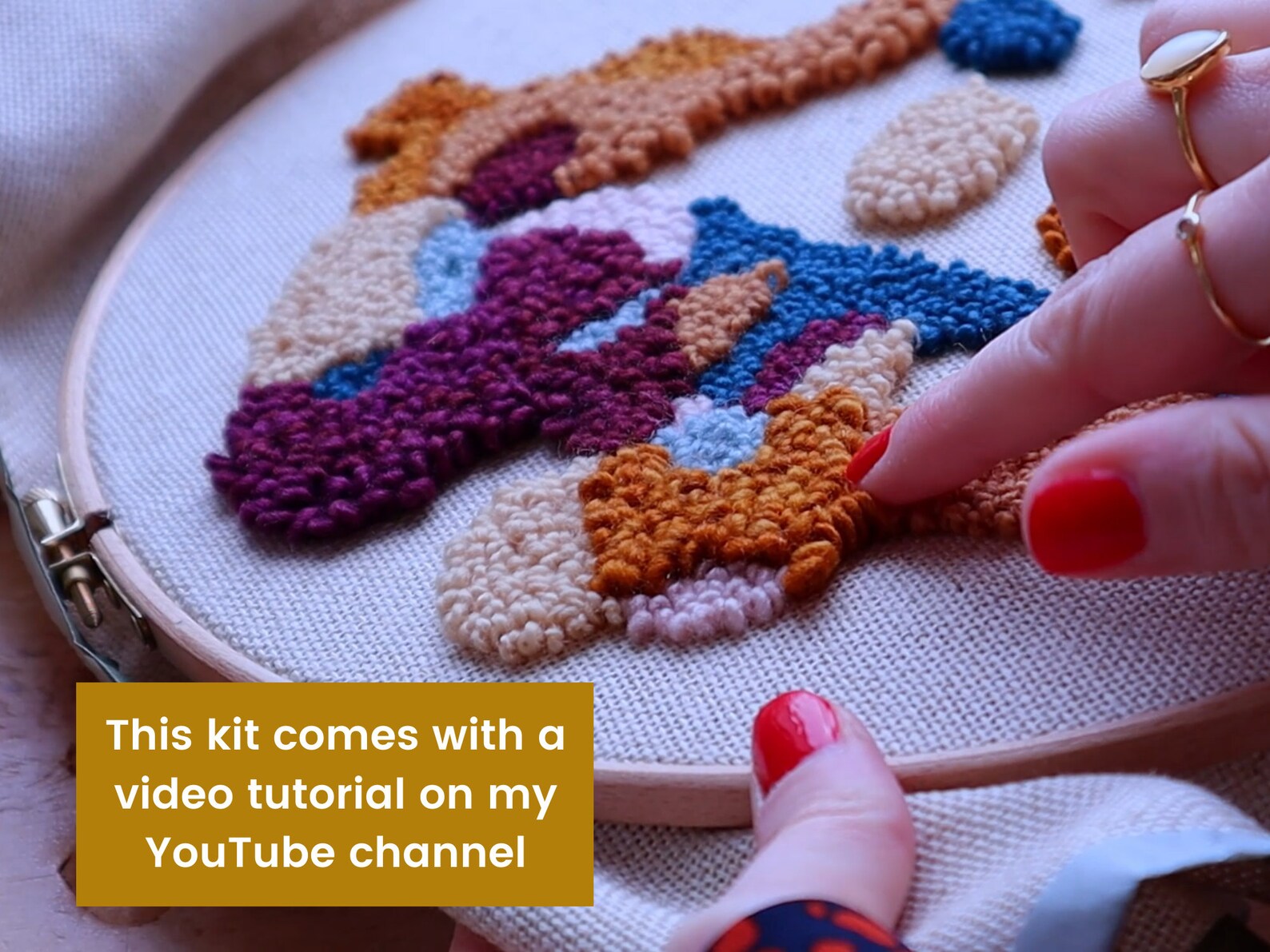 Beginner Punch Needle Kit XXL With an Abstract Pattern and Etsy