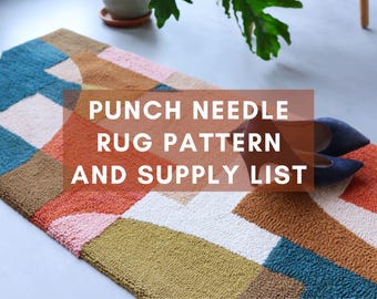Punch Needle Rug Pattern and supply list - PDF