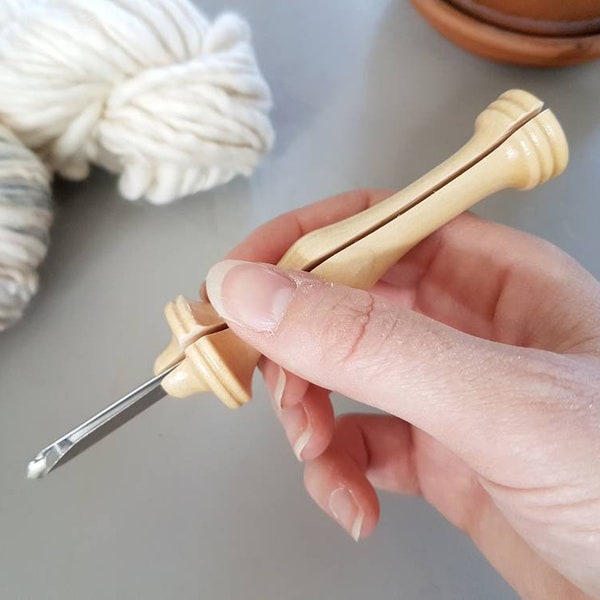 Amy Oxford wooden punch needle available in different sizes - with instruction e-book (optional) - rughooking -  tapestry needle