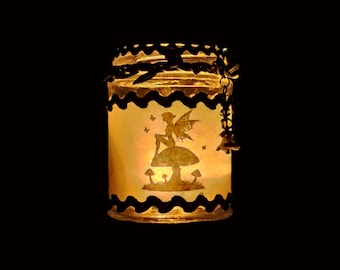 Fairy jar lantern tea light candle holder