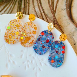 Boucles d'oreilles clip Idyllia, Tailles variées, Multicolores, Placage de ton or
