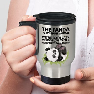 Pandas Gifts Animal Spirit Lover Panda Travel Mug Funny Panda Bear Lover Gift Cute Panda Cup for Her for Him Sister Friend Coworker Gift