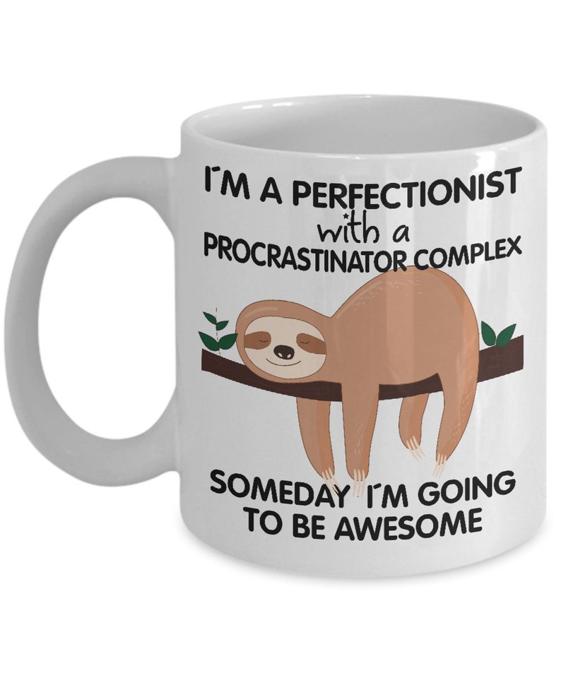 sloth related gifts Sloth mug Perfectionist Procrastinator sloth gag gift image 8