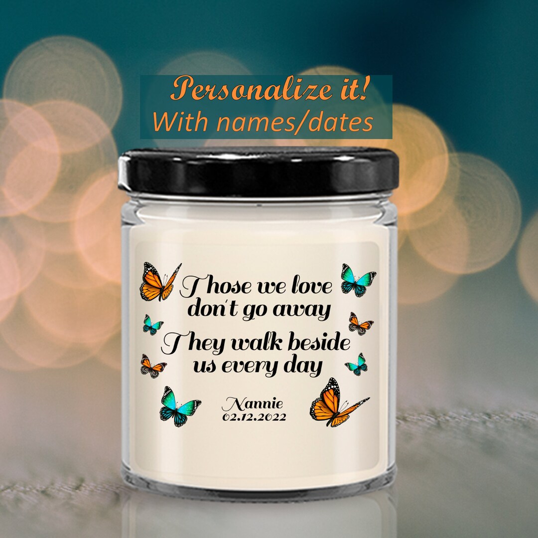Memory Candles for Loved Ones Who Died, Personalized Memorial Candles