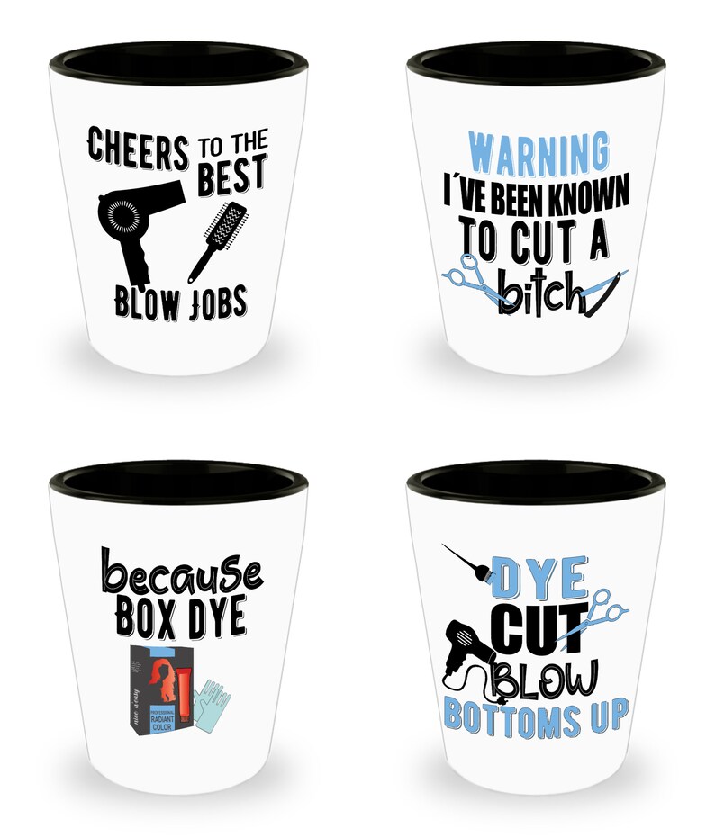 Hairdresser Funny Shot Glasses Set Gift for Hair Salon Etsy