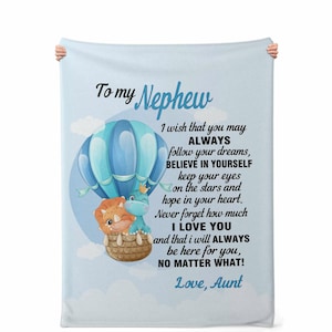 To my Nephew Blanket from Aunt Dino Fleece Soft Blanket for Toddler Boy Dinosaur Cute Blue Blankets Nephew gifts from Auntie