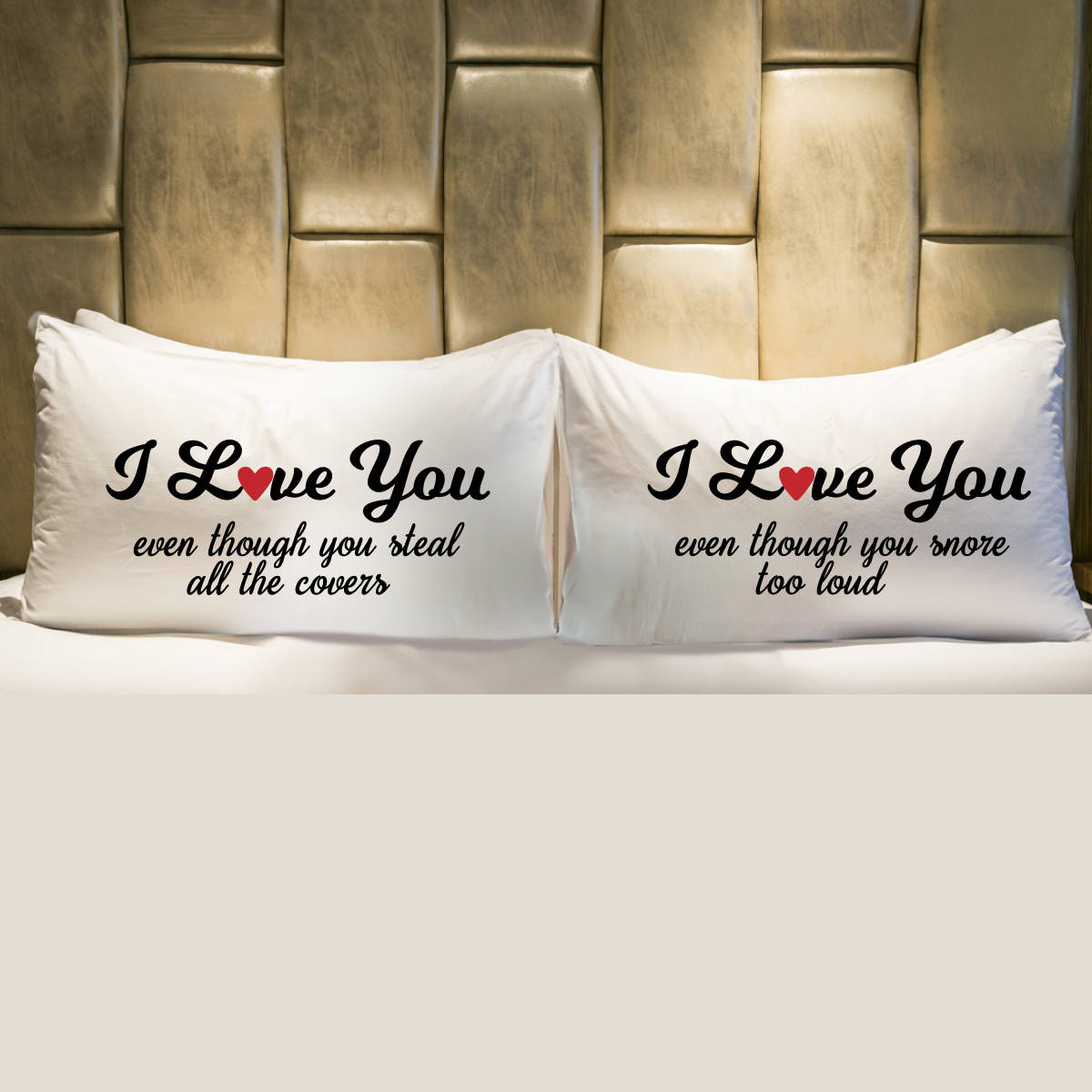 Matching Couples Pillowcases Gifts His and Hers for Husband Etsy
