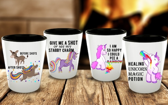 Unicorn Gifts Funny Shot Glasses Set of 4 Bachelorette - Etsy Canada Unicorn Gifts Funny Shot Glasses Set of 4 Bachelorette - Etsy Canada