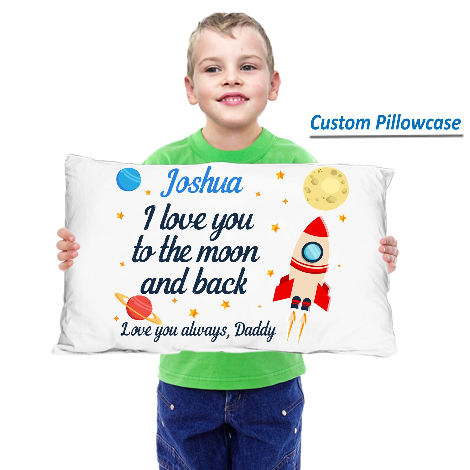 My Son Pillow Case - Name Pillow Cases for Boys - From Dad - From Mom - Etsy, image size:1500x1500
