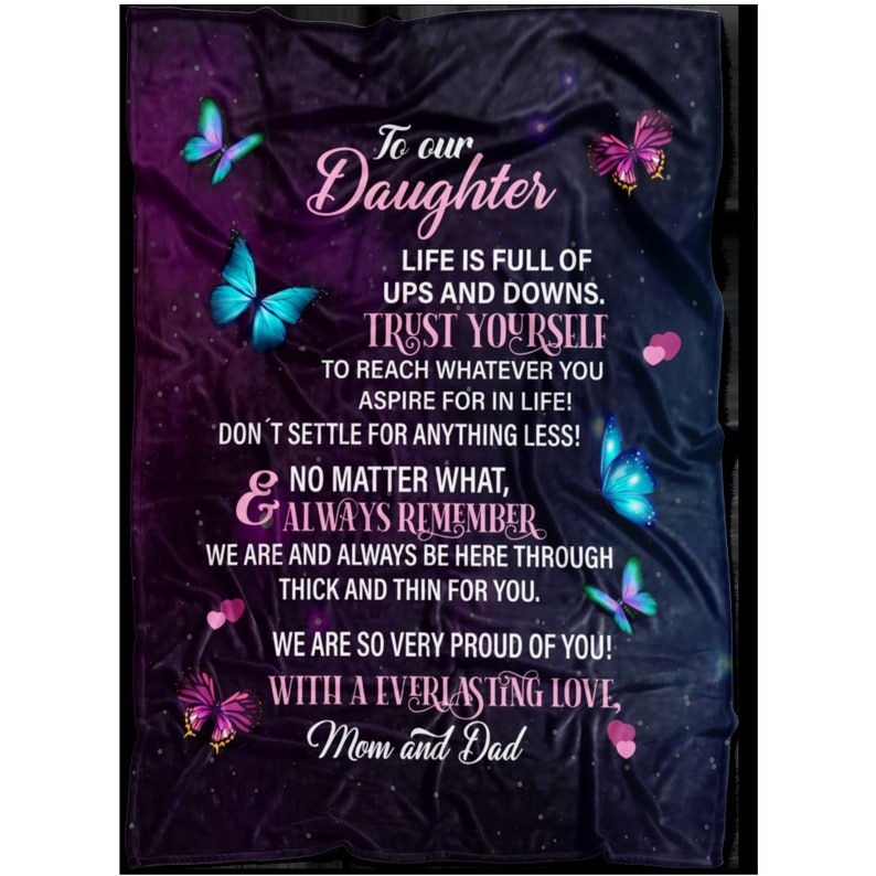 To our daughter blanket from mom and dad Customized blanket Etsy