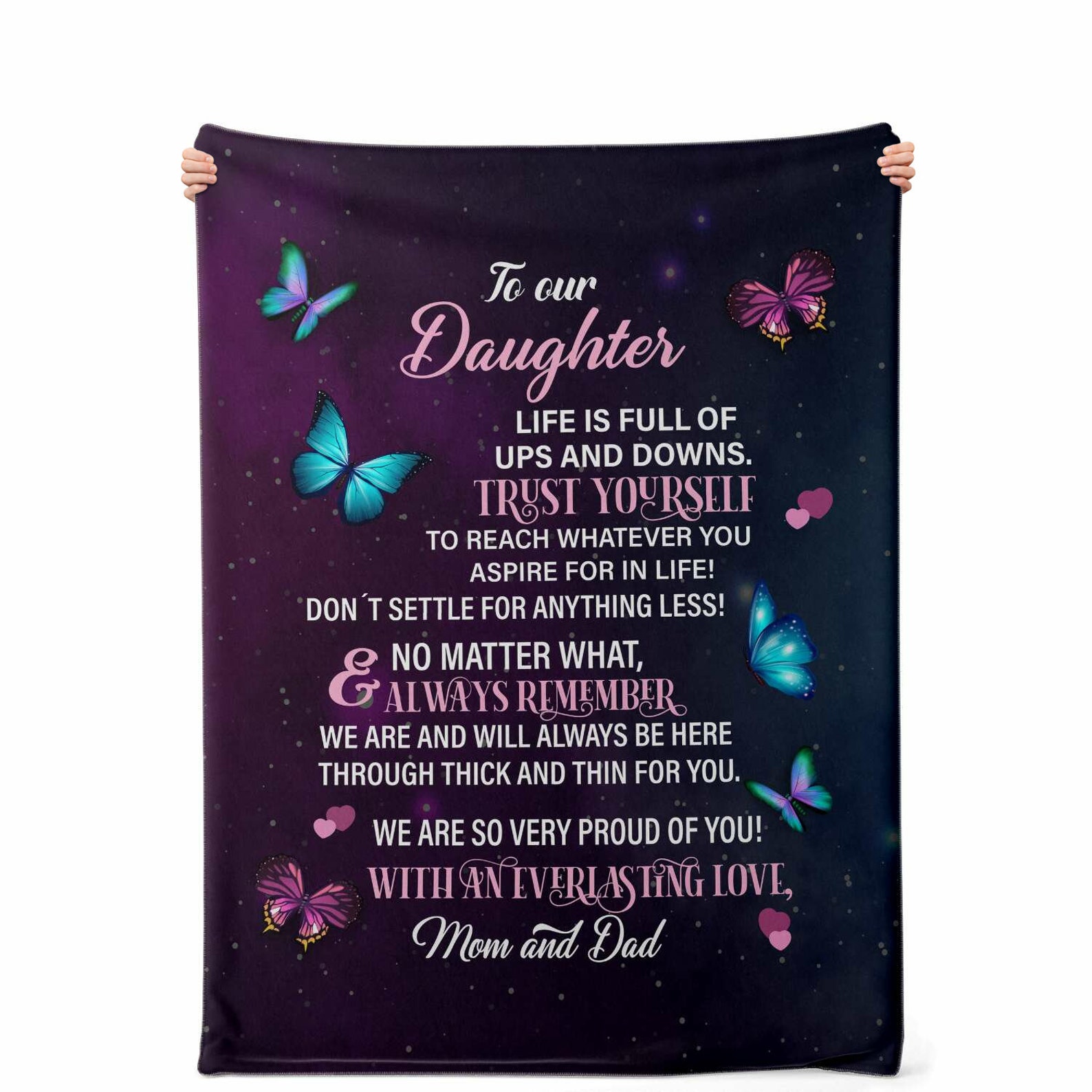 To Our Daughter Blanket From Mom and Dad Customized Blanket Etsy