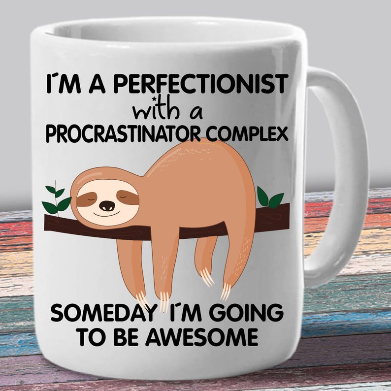 sloth related gifts Sloth mug Perfectionist Procrastinator sloth gag gift image 6