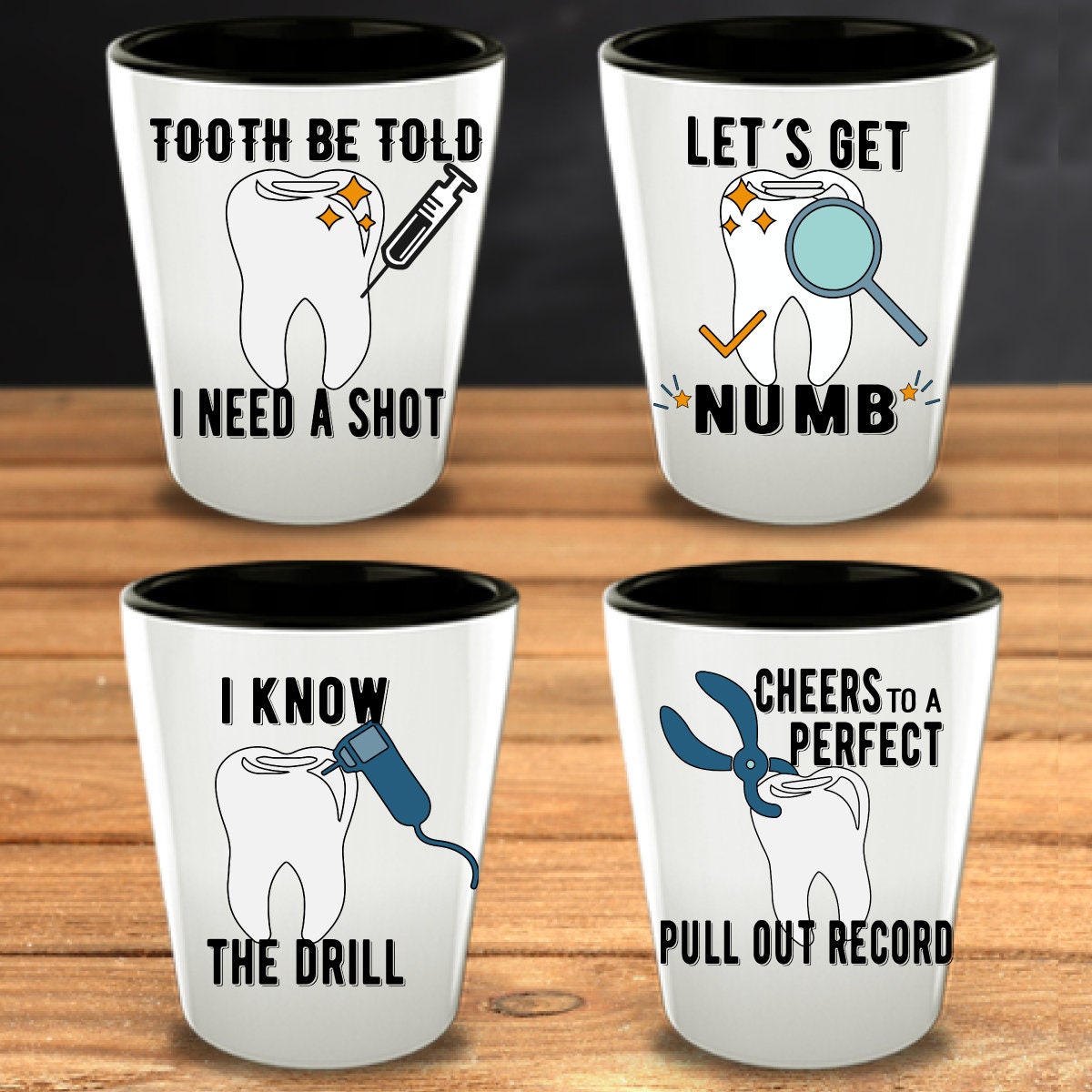 Dentist Gift Gift for Dentist Funny Shot Glasses Dentistry Etsy UK