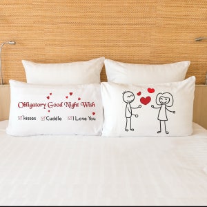 Romantic Anniversary Gifts for Couples Pillow Cases Gift for Wife Girlfriend Birthday Gifts Wedding Mr Mrs His and Hers Bedroom Decor Ideas