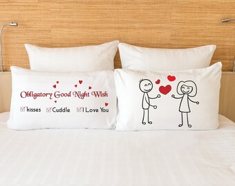 Romantic Anniversary Gifts for Couples Pillow Cases Gift for Wife Girlfriend Birthday Gifts Wedding Mr Mrs His and Hers Bedroom Decor Ideas