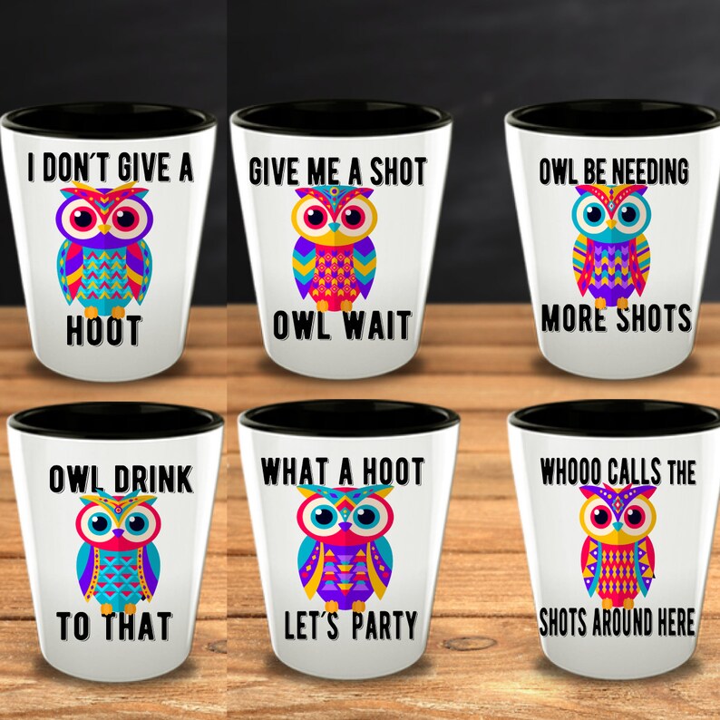 Owl Gift Funny Shot Glasses Gifts for Owl Lovers Gifts for Etsy