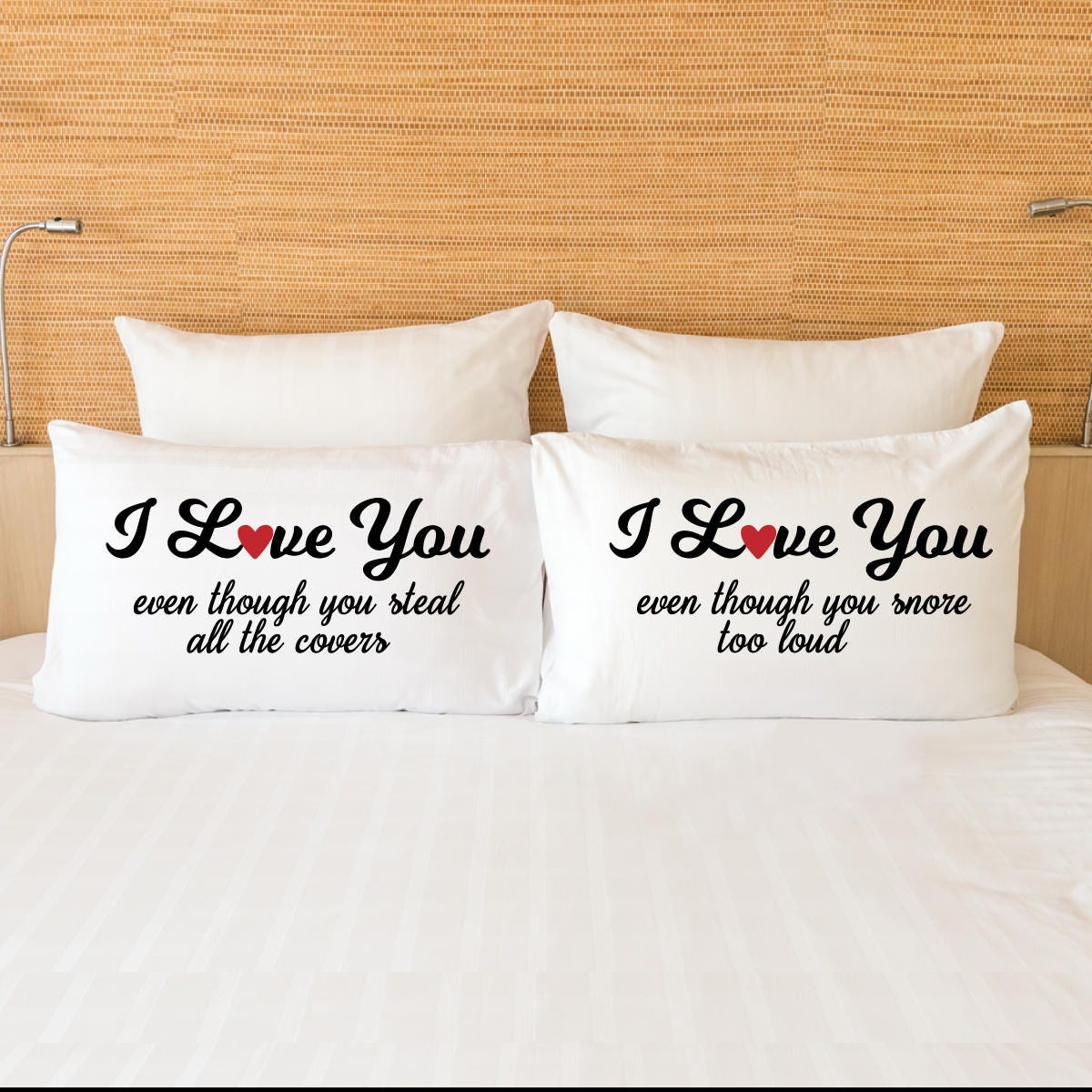Matching Couples Pillowcases Gifts His and Hers for Husband Etsy