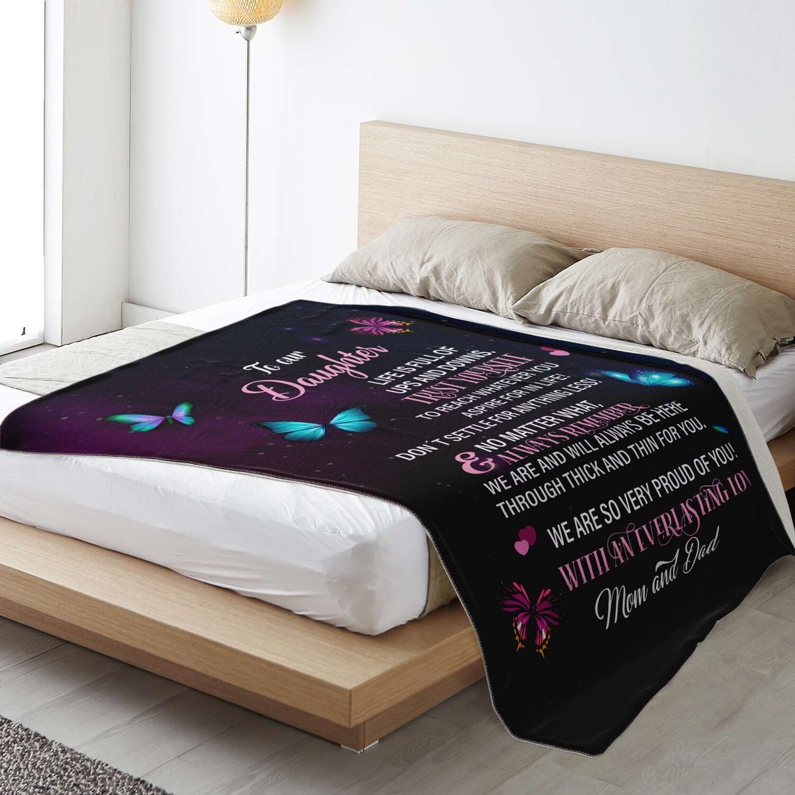 To Our Daughter Blanket From Mom and Dad Customized Blanket Etsy