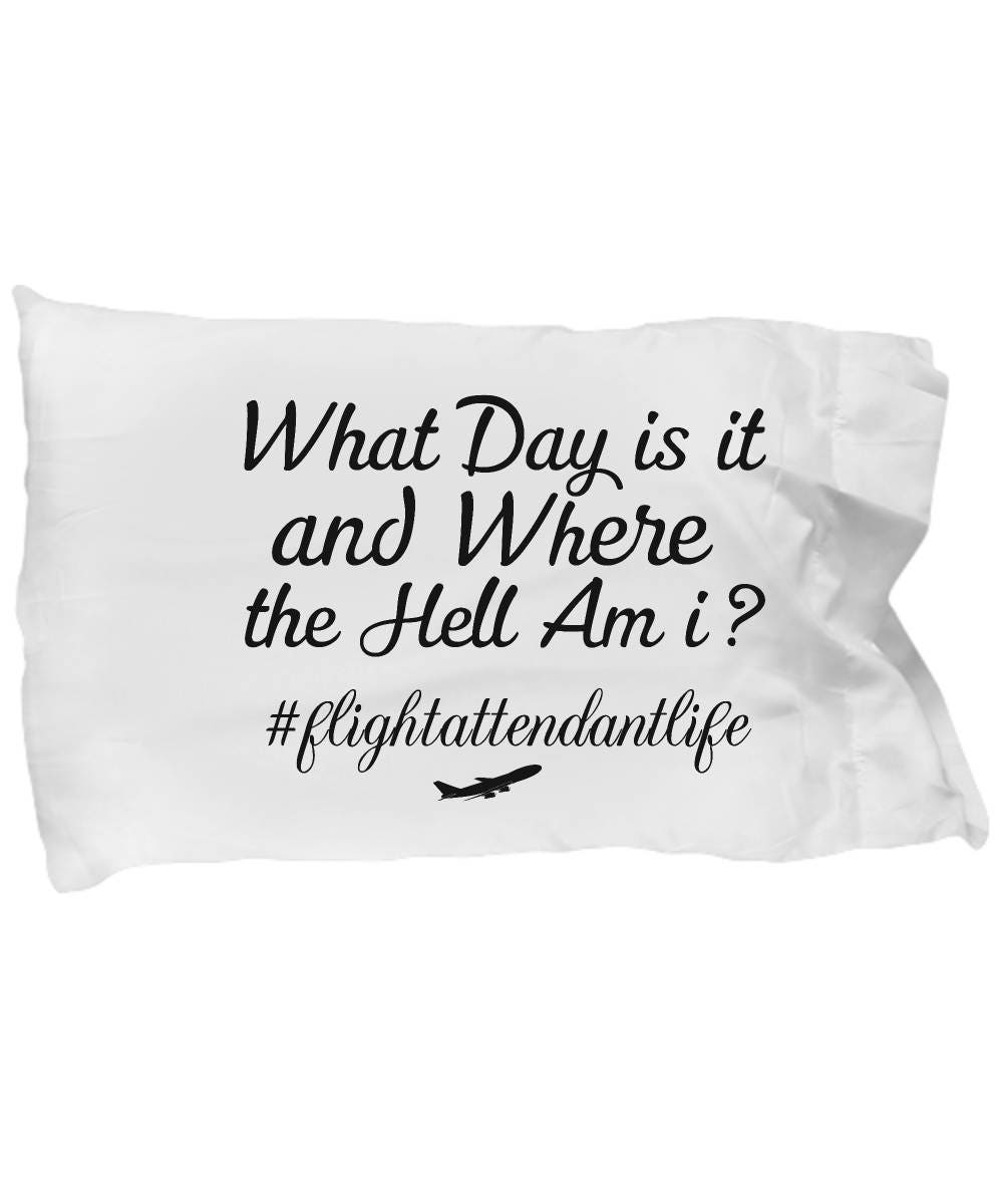 Flight Attendant Gifts Funny Pillow Case Flight Attendant Etsy