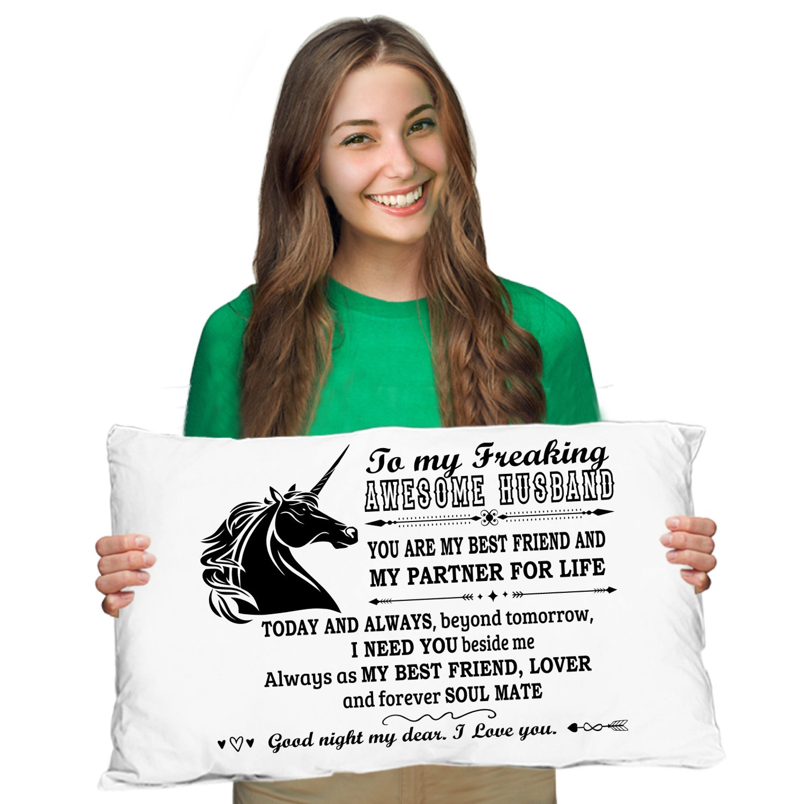 Unicorn Husband Pillow Husband Pillowcase Freaking Awesome Etsy