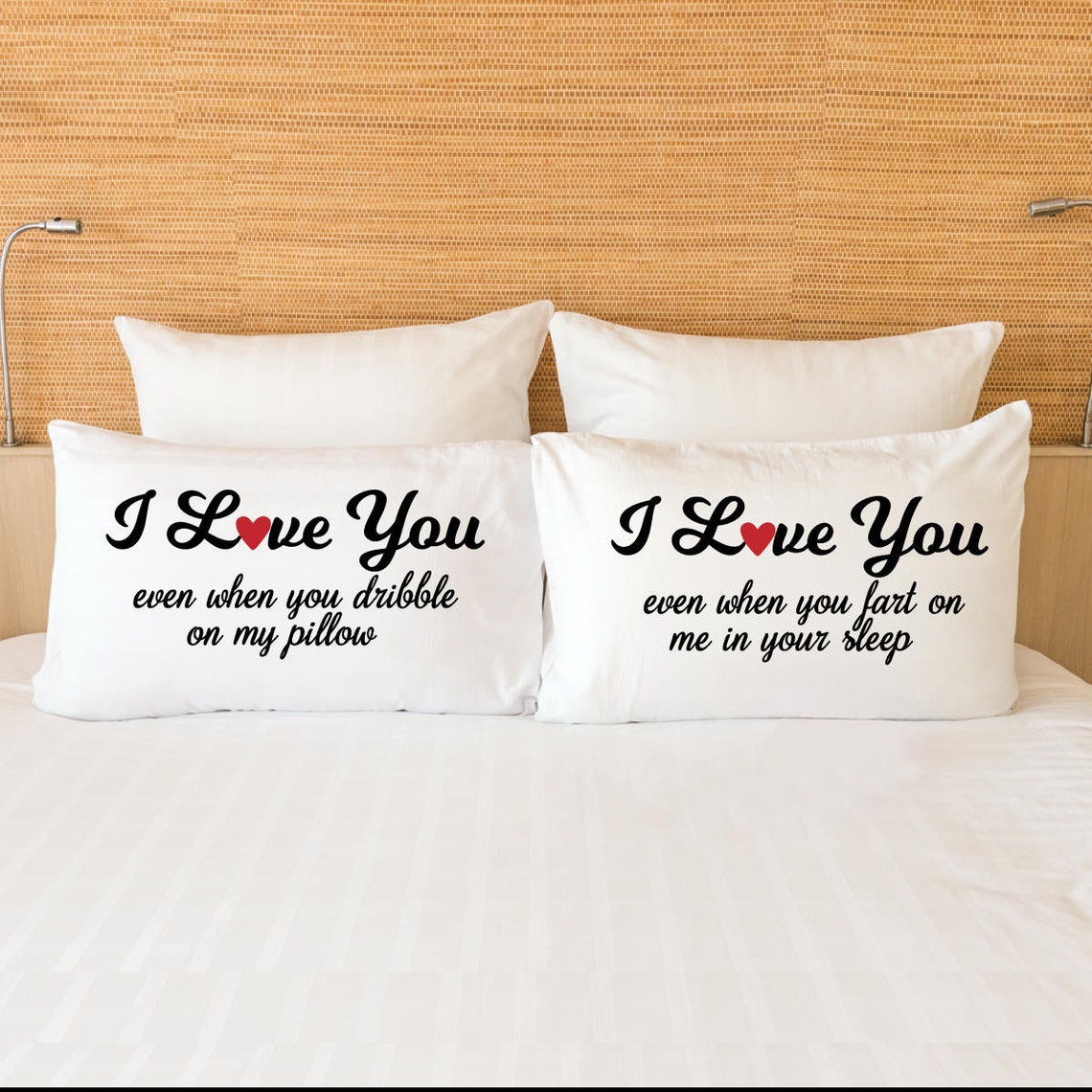 Couples Funny Pillowcases Set Matching Pillows for Her and Him Etsy