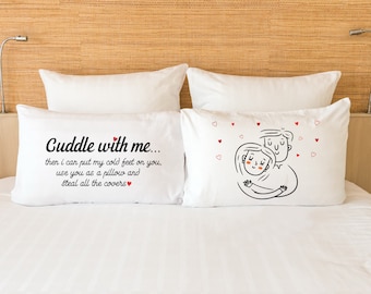 Couples Pillow Cases Gifts His Hers Pillowcases Anniversary Gag Gift For Him For Her Funny Wedding Gifts for Wife or Husband Christmas Ideas