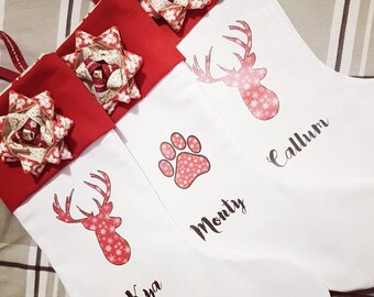Medias navideñas personalizadas para mascotas: Medias personalizadas para gatos o perros con huella de pata