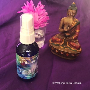 LORD BUDDHA BLESSINGS Healing Spray, Crystal Infused High Vibrational Spray with Essential Oils, Meditation, Mt. Shasta (2 oz. spray bottle)