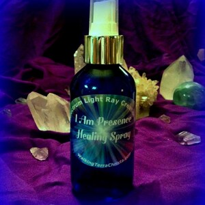 I AM PRESENCE - Spiritual Healing Spray - Crystal Infused High Vibrational Spray with Essential Oils, Meditation, Mt. Shasta (4 oz. bottle)