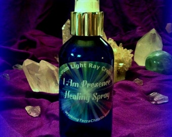 I AM PRESENCE - Spiritual Healing Spray - Crystal Infused High Vibrational Spray with Essential Oils, Meditation, Mt. Shasta (4 oz. bottle)