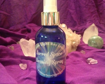 SACRED SPACE CLEARING Spray- High Vibrational Healing Spray-Essential Oils Charged in Mt. Shasta Crystal Infused Water (2 oz.)