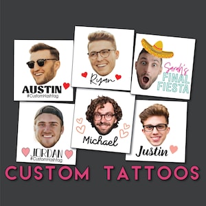 Bachelorette Gastgeschenke - Bachelorette Tattoo - Bräutigam Tattoo - Lustige Gastgeschenke - Gesicht Tattoo - Custom Tattoos - Tattoo für sie