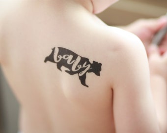 Baby Bear Kids Tattoo Perfect For Photoshoots Or Family Photos Adorable Childs Print Baby Bear Kids Tattoo Perfect For Photoshoots Or Family Photos Adorable Childs Print